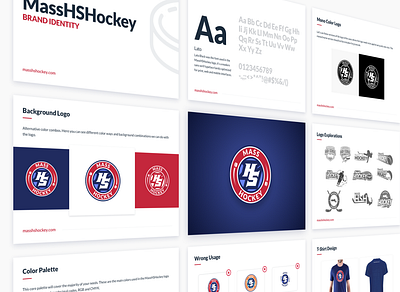 MHSH Brand Guideline brand brand identity brandbook branding hockey hockey logo logo massachussetts typography