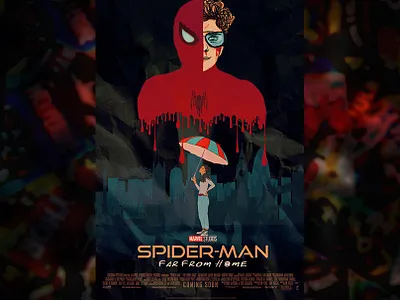 Spiderman Far From Home Alternate Poster adobe photoshop blockbuster branding comics disney far from home graphic design illustration illustrator marvel minimal movie movie poster poster spiderman tom holland typography zendaya