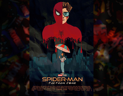 Spiderman Far From Home Alternate Poster adobe photoshop blockbuster branding comics disney far from home graphic design illustration illustrator marvel minimal movie movie poster poster spiderman tom holland typography zendaya