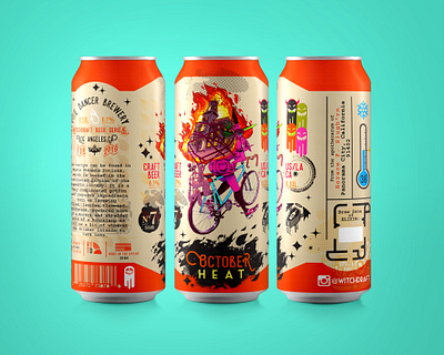 October Heat Can Mock Up beer label branding design exploratory glam grunge halloween icon idendity illustration magic mockup retro sheet tall can