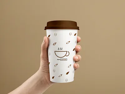 "HOT COFFEE" 4/4 Big cup design brand design brand identity branding coffee cup coffee shop logo packaging