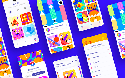 Art Collection App Concept affinitydesigner app design blue collection colorful concept design geometry graphics pick skctch application