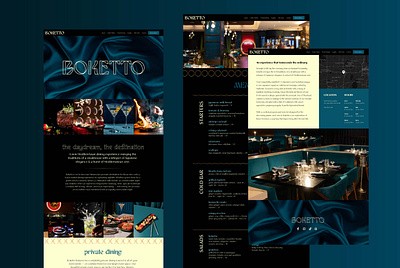 Boketto Website Design elegant expensive fabric luxurious menu modern restaurant trendy web design website