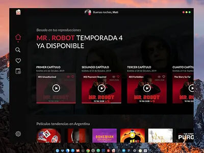 Popcorn Time Redesign 2019 app design illustration movies ondemand popcorn streaming time torrents ui ux