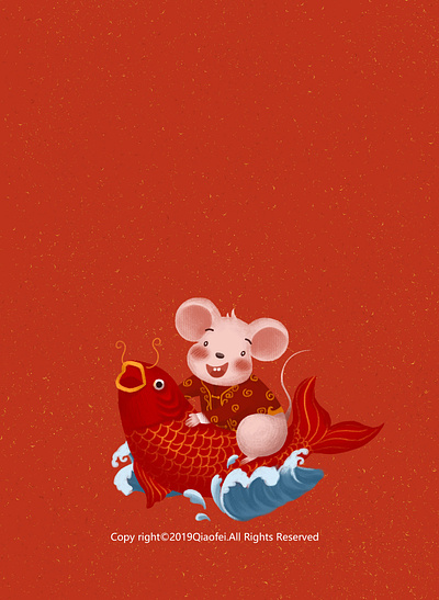 Year of the Rat design happy new year illustration mouse