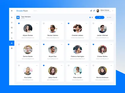 DresdenTeam - Team Dashboard admin admin dashboard dashboard design team team page ui ux