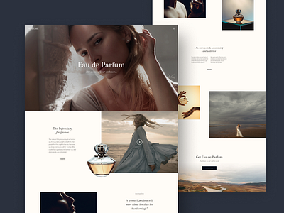 Perfume Landing Page design fragrance landing perfume typography ui ux web website