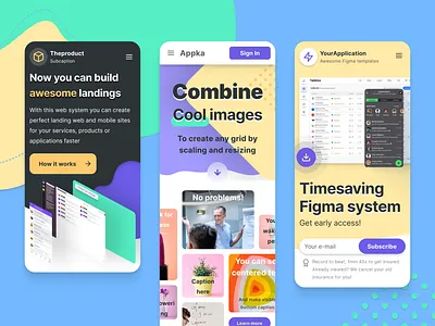 Mobile web design - Figma landing pages library android app design design system figma ios landing landingpage material mobile mockup navigation product prototyping site templates ui ui kit web website