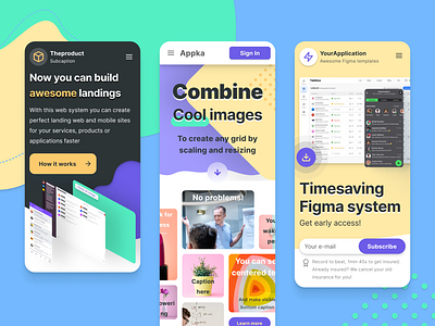 Mobile web design - Figma landing pages library android app design design system figma ios landing landingpage material mobile mockup navigation product prototyping site templates ui ui kit web website