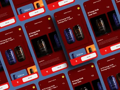 Adobe Energy Drink (UI Design) adobe dribbble best shot e commerce app interaction design interface marketing mobile app mobile app design parody practice product design ui ui design uidesign uiux