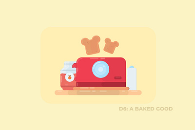 Day: 6/30 A Baked Good 30 day challenge 30daychallenge baked baked goods bread creative day design design art designer flat illustration graphic graphic design illustration illustration art illustrations illustrator simple toaster vector