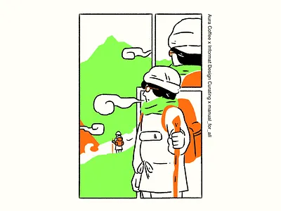 Aura Coffee x Informat Design Curating x manual_fo backpack coffee hike illustration mountain taiwan