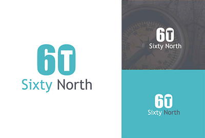 Sixty North direction flat lettering logo minimal typography vector