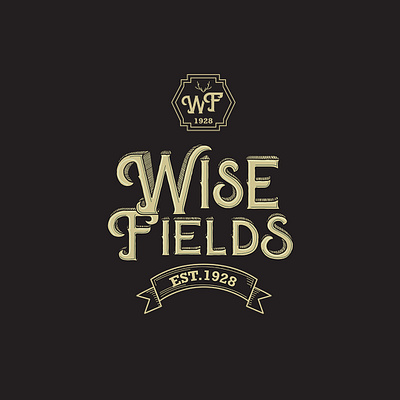 WiseFields beer logo authentic beer logo brewery branding brewery logo elegant hand drawn handmade illustration lineart logo design logo designer traditional art typography