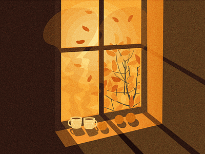 Autumn autumn autumn leaves digital art digital illustration illustration sunset tangelo vector