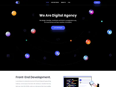 Creative Digital Agency Header agency business color corporate creative design digital header illustrator landingpage out of the box research startup ui ux web website design
