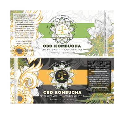 Calibrate Kombucha Labels beverage beverage design beverages botanical cbd design label label design