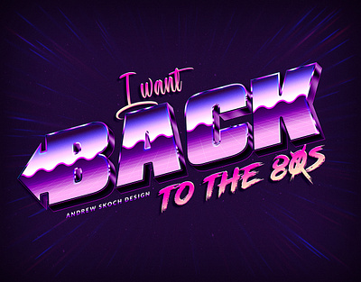 I want back to the 80s 1980 1980s 80s 80s style lettering purple retro retro design retrowave text effect typography wave