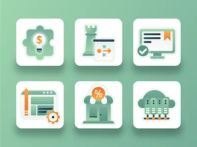 SEO Icons 1 2d browser digital marketing flat gradient growth icon icon design illustration marketing puzzle search engine search engine optimization server shop strategy ui ux webdesign