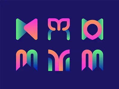 M mark icon letter logo monogram symbol typography vector