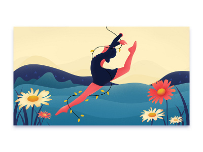 2 app design illustration 舞蹈 风景