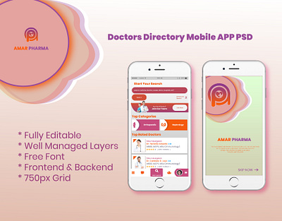 Doctor Directory Mobile Apps Psd apps screen apps ui mobile app design mobile application mobile design mobile ui