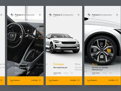 Polestar Flow app automotive branding car clean design e commerce full screen imagery gestures identity interaction concepts interface interface concept minimalism platform polestar ui ux volvo white