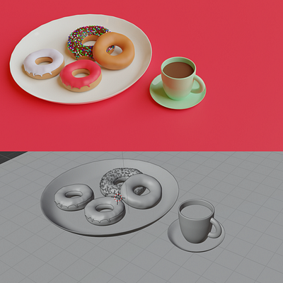 Donuts 3d illustration photoshop