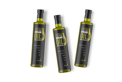 Avocado Oil Packaging Design avocado bottle bottle label brand identity branding design extravirgingoil healthy healthyfood oil oils packaging packaging design zaboca