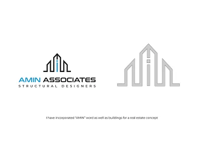 Amin Associates Logo Design branding buildings concept design flat icon logo logo design logodesign logotype minimal negativespace realestate simple structural symbol typography vector website wordmark