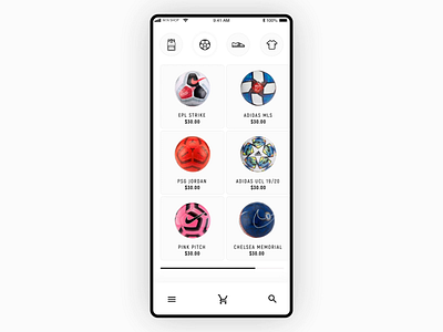 Balls Store UI 3d animation app balls interaction sports ui ux