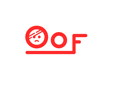 Oof design flat icon illustration logo typography vector