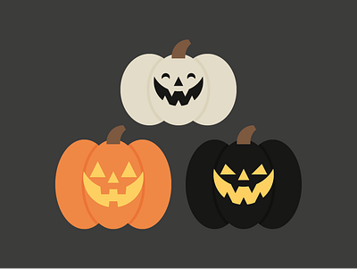 Festive Pumpkins cute flat halloween jack o lantern october pumpkin pumpkins spooky vector