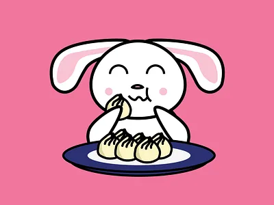 Inktober 2019 - Day 25 - Tasty bunny cute design dumplings illustration inktober inktober2019 rabbit tasty vector