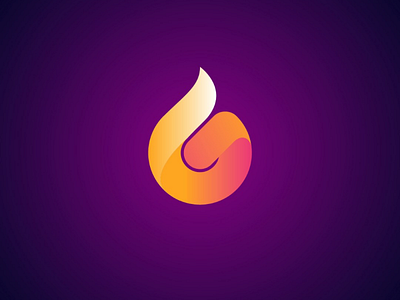 Gas industry logo clean fire flame gas logo logo design modern orange purple simple torch yellow.