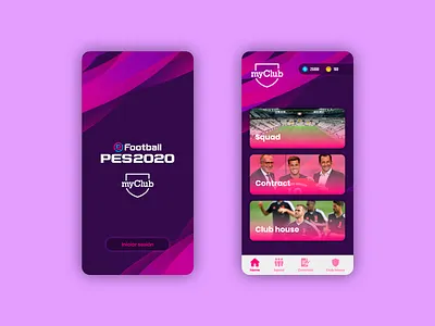 PES 2020 myClub Concept APP app app design football football app myclub pes ui ui design uiux