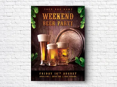 Beer Party Flyer bar beer carnival celebration club drink drinks event festival flyer happy hour holiday invitation music night octoberfest oktoberfest party post