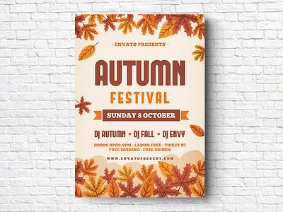 Autumn Flyer autumn autumn festival autumn flyer autumn holiday autumn madness autumn party bash celebration club club flyer end summer fall fall party fest festival flyer holiday invitation november october
