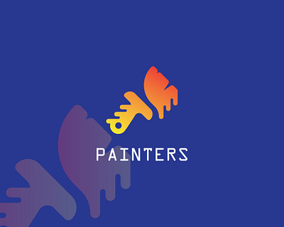 painter logo blue branding colorful illustration logo logo design logotype painter painter logo painting logo pattern technology typography