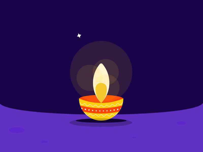 Diya on Diwali 2danimation after affects design festive flat illustraor illustration minimal vector