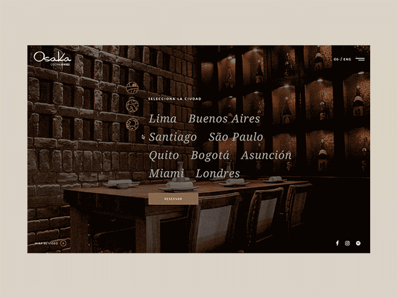 Osaka Nikkei Restaurant Website | Home animation animation art direction branding design digital inspiration travel ui user experience user interface ux web design website