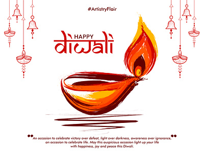 Happy Diwali abstract artistry flair beautiful hangging brush colorful culture design diwali diya dribble festival handrawn happy illustration indian lights oil lamp religion sketch vector