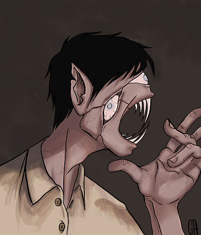 Tsiclop character design ears eyes hand horror human illustration japanse manga monster tsiclop