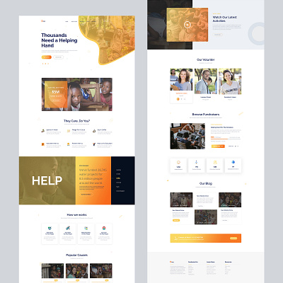 Charity One Page UI/UX Design Concept charity creative design agency donate donation money photoshop psd template design typography ui ux