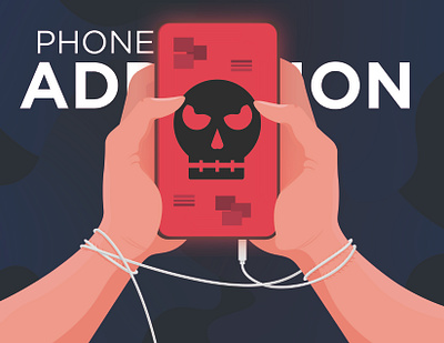 Phone Addiction addiction cranium earphones illustration iphone phone phone addiction