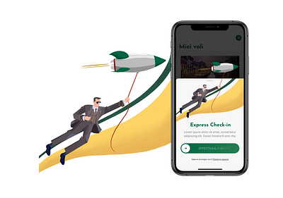 Express Check-in airport character checkin customer experience digital art express flight app illustration procreate sketch ui