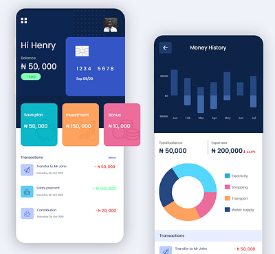 Banking adobe xd design finance ui uiux