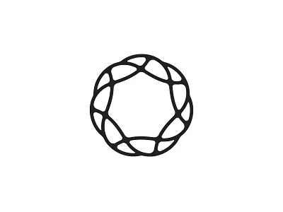 Cnidaria Logo black coral flower geometric heptagon line logo logomark mark mobius nest organic rope star sun symmetrical vector