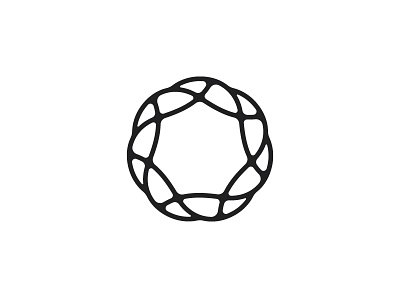 Cnidaria Logo black coral flower geometric heptagon line logo logomark mark mobius nest organic rope star sun symmetrical vector