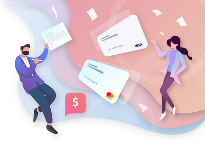 Card registration illustration banking cards flatdesign gradient illustration registration ui uiux vector illustration